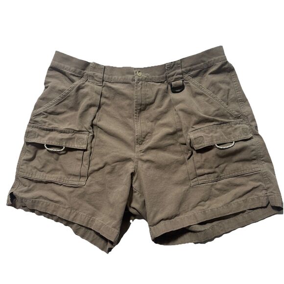 Columbia PFG Sportswear Men’s Performance Fishing Gear Green Canvas Shorts Sz XL - Picture 1 of 10